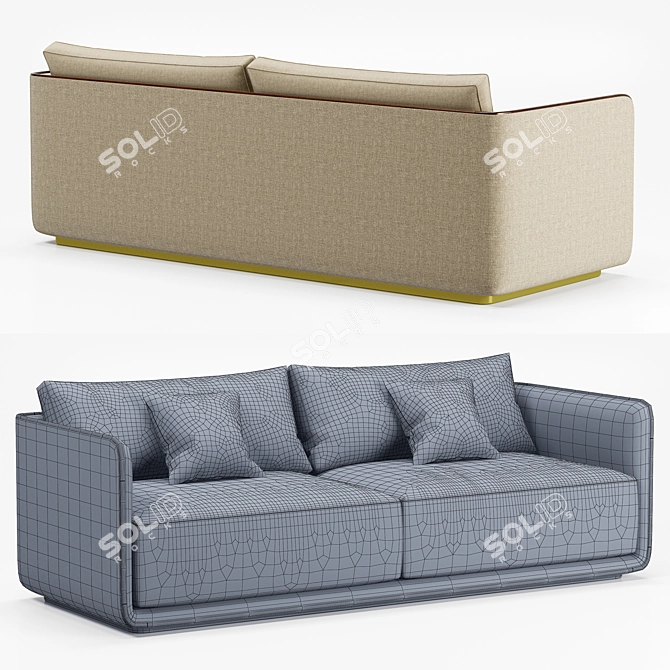 Modern Denning Sofa | Sleek & Stylish 3D model image 2