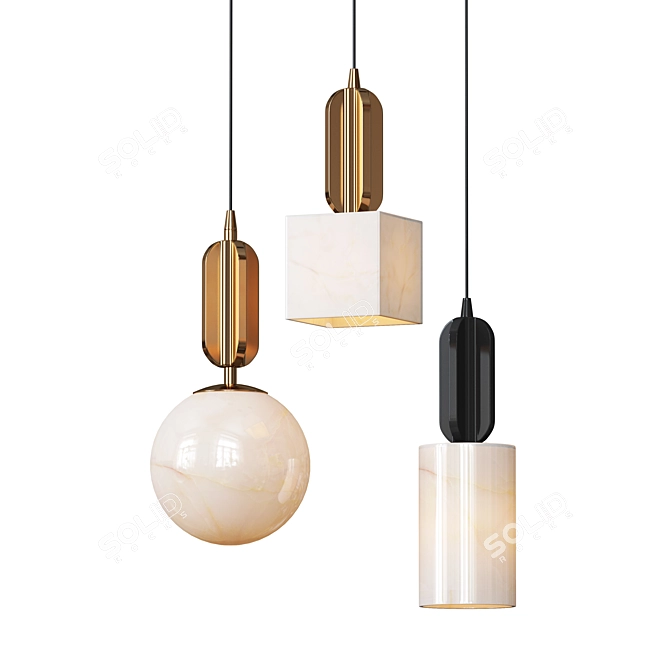 Vibrant VIAL Ceiling Lamp 3D model image 1