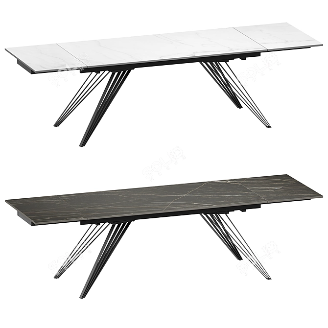 Parma Extendable Table with Ceramic Coating 3D model image 1