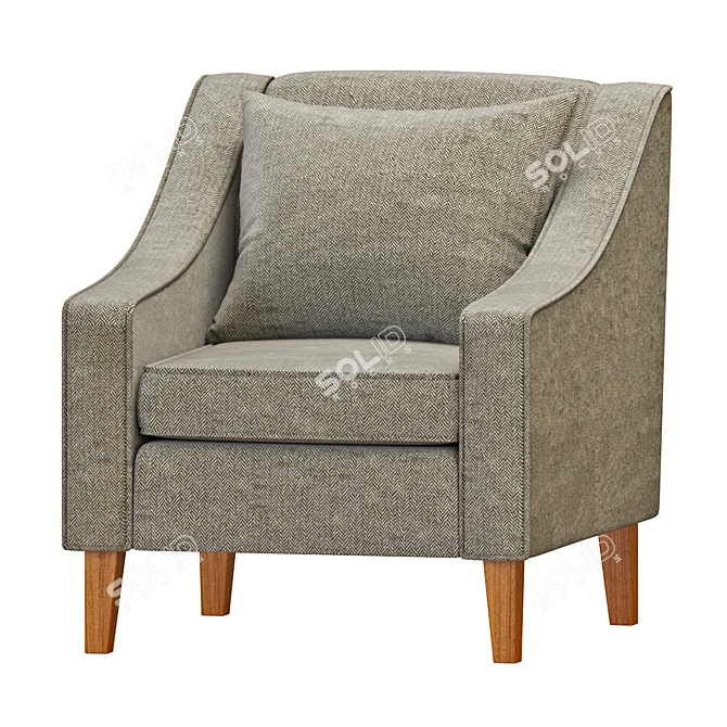 Modern Comfort: FLINSHULT Armchair 3D model image 2
