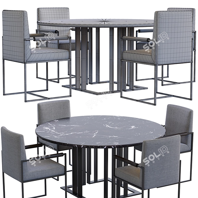 Sleek Charlie Table by Meridian 3D model image 5