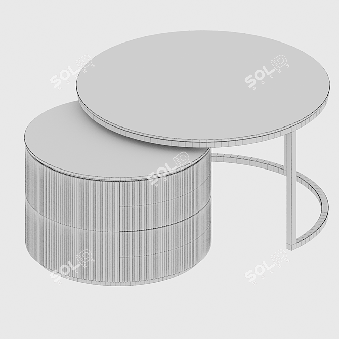 Marble-textured Coffee Table Set 3D model image 3