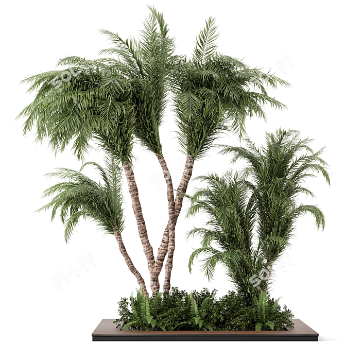 Outdoor Garden Set: Bush and Tree 3D model image 1