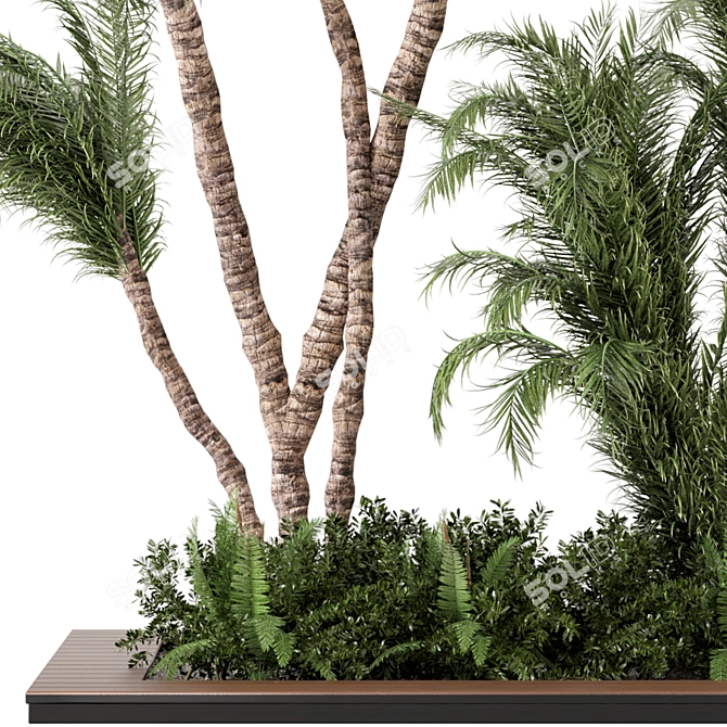 Outdoor Garden Set: Bush and Tree 3D model image 4