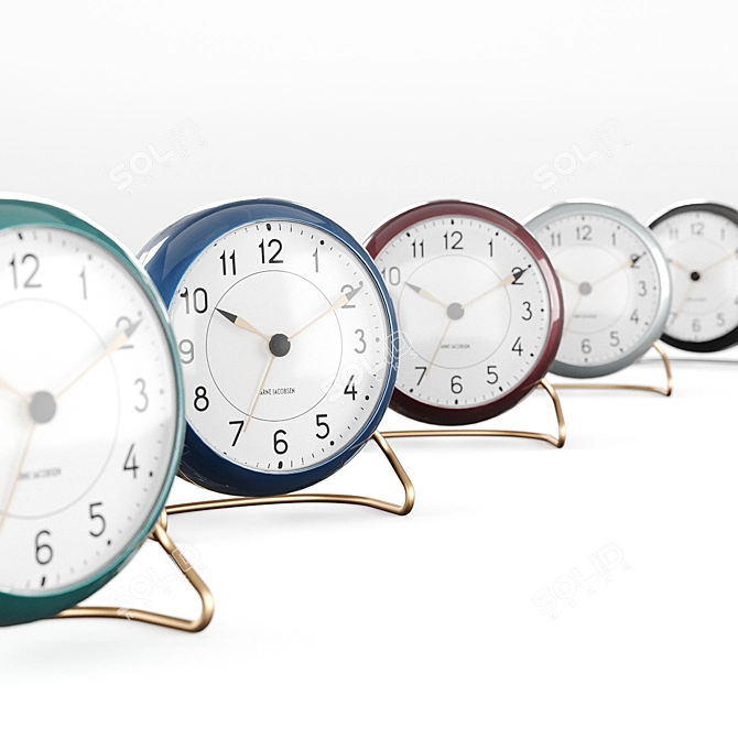 Arne Jacobsen Station Alarm: Modern Design, 5 Colors, AA Battery-Powered 3D model image 3