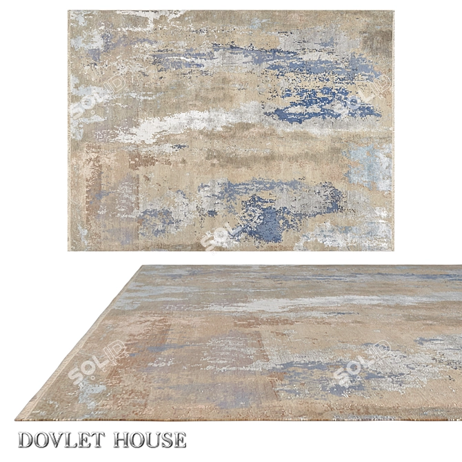 Title: Dazzling Wool & Art Silk Carpet | DOVLET HOUSE 3D model image 1