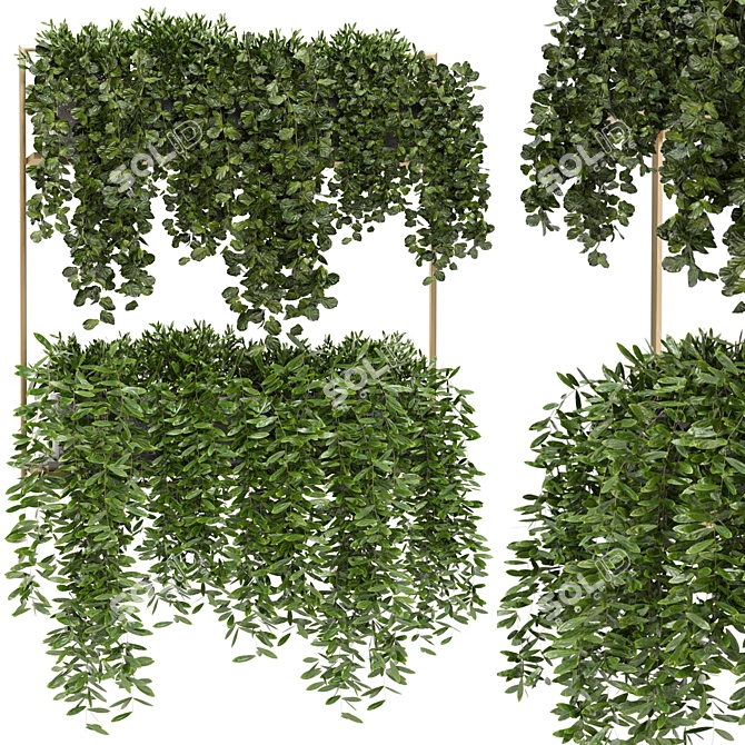 Metal Box Hanging Plant Set 229 3D model image 2