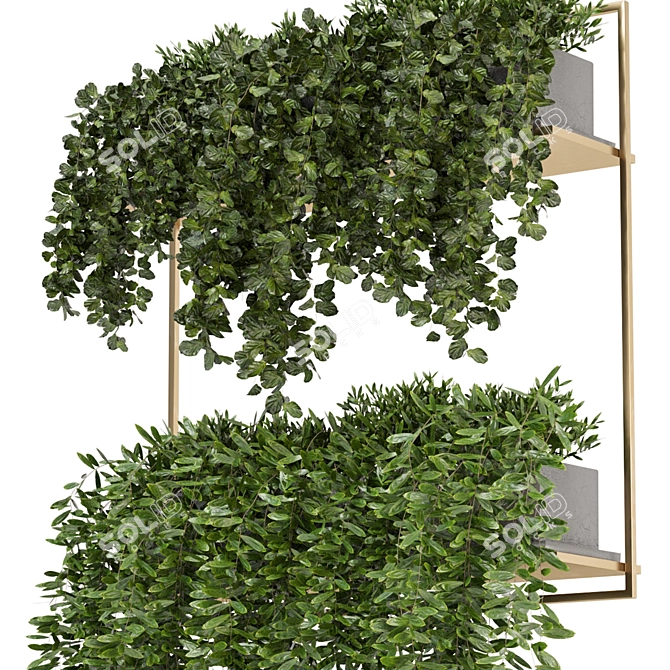 Metal Box Hanging Plant Set 229 3D model image 4