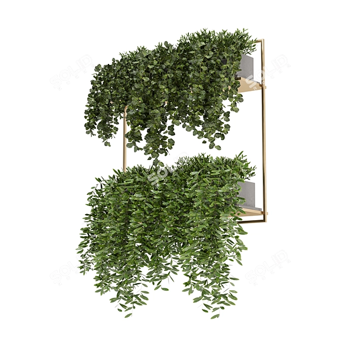 Metal Box Hanging Plant Set 229 3D model image 6