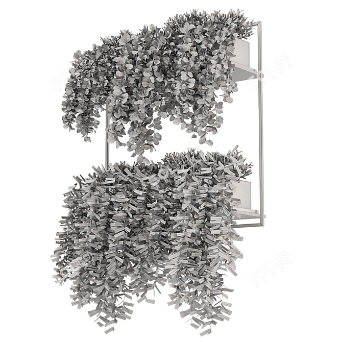 Metal Box Hanging Plant Set 229 3D model image 7