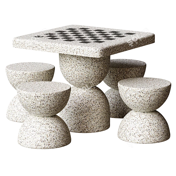 Multi-Game Outdoor Table 3D model image 3