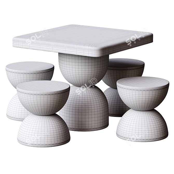 Multi-Game Outdoor Table 3D model image 5