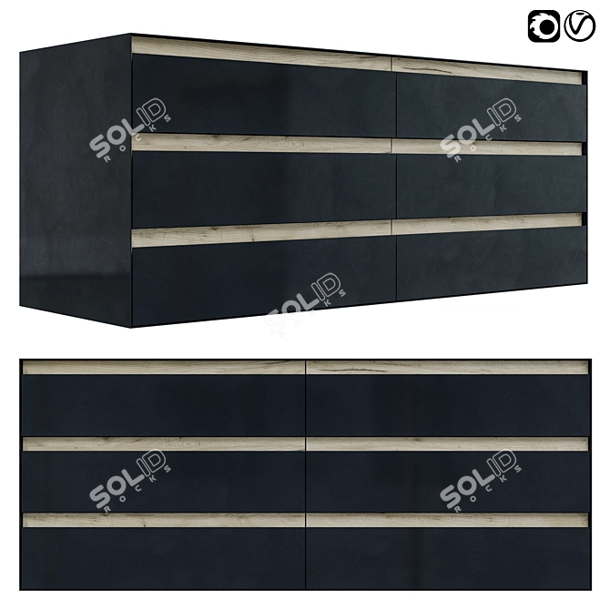 Modern Chest of Drawers NS2 03: Sleek & Functional 3D model image 1