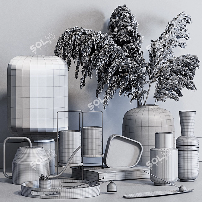 High Quality Decorative Set with 3Dsmax and OBJ Formats 3D model image 4