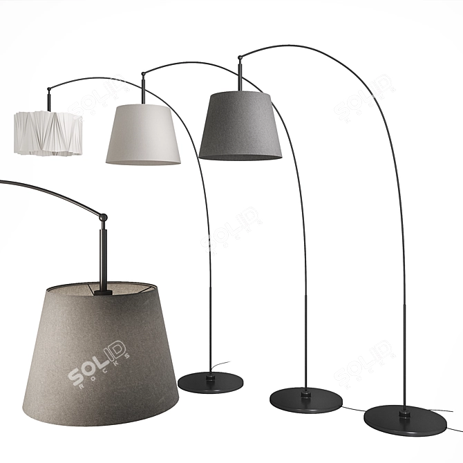 Modern Arc Floor Lamps 3D model image 1