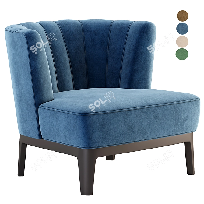Grilli Kipling Armchair: Contemporary Comfort in a Stylish Package 3D model image 1
