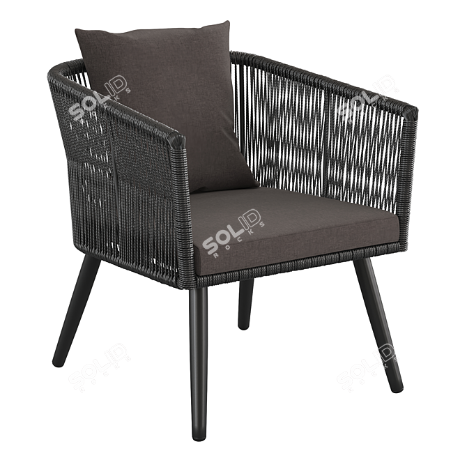 Outdoor Garden Chair - Artificial Rattan Elegance 3D model image 1