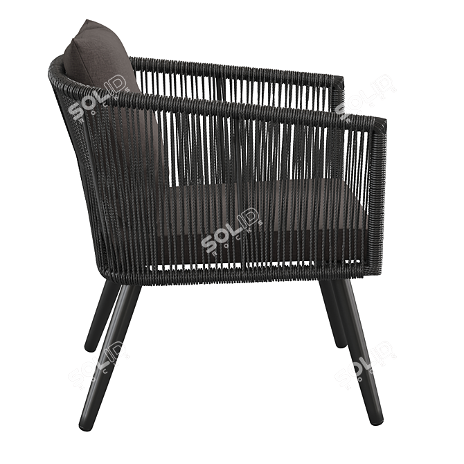 Outdoor Garden Chair - Artificial Rattan Elegance 3D model image 3