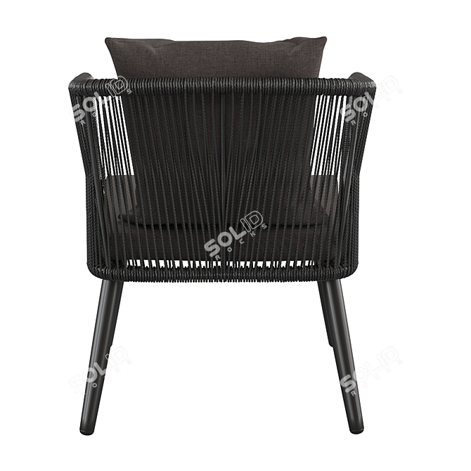 Outdoor Garden Chair - Artificial Rattan Elegance 3D model image 5