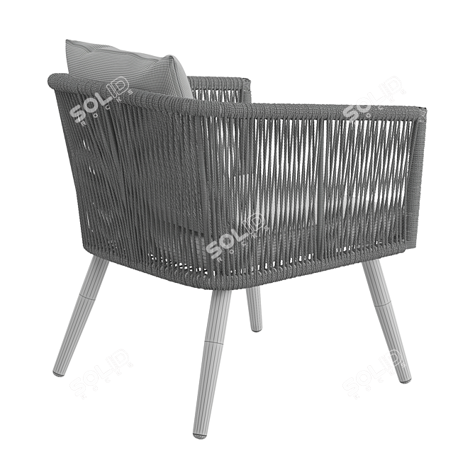 Outdoor Garden Chair - Artificial Rattan Elegance 3D model image 7