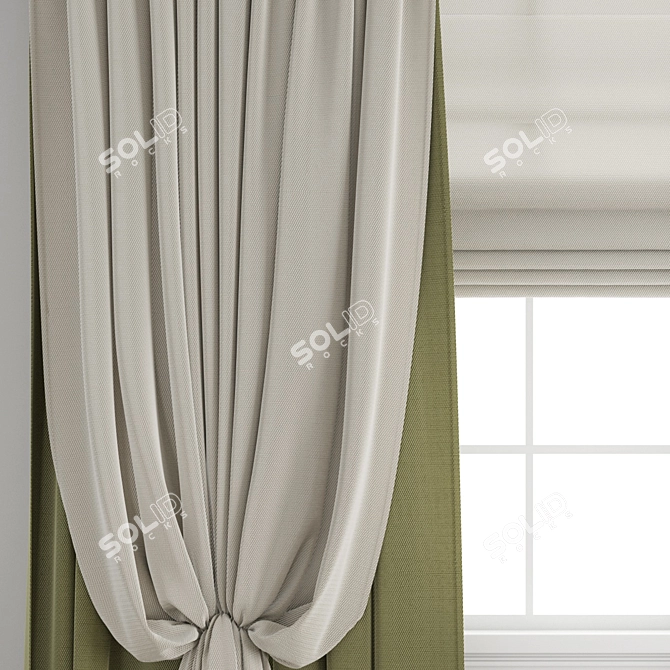 Premium Polygonal Curtain Model 3D model image 2