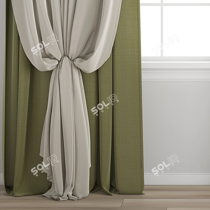 Premium Polygonal Curtain Model 3D model image 3