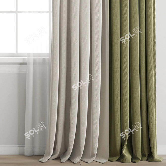 Premium Polygonal Curtain Model 3D model image 4