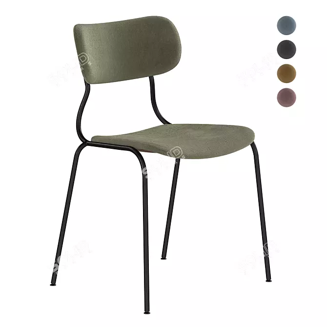 Versatile Kiyumi Fabric Chair: Comfort & Style 3D model image 4