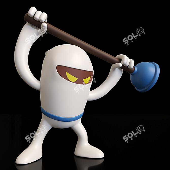 Ninja-Filled Toilet Madness 3D model image 7