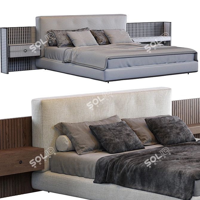 Sleek Brasilia Bed by Minotti 3D model image 4