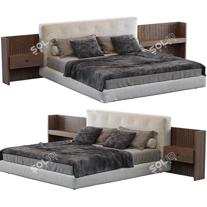 Sleek Brasilia Bed by Minotti 3D model image 5