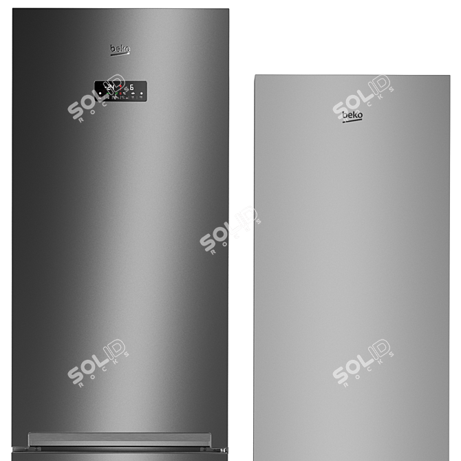 Beko Refrigerator Set: Side by Side and Freezer 3D model image 3