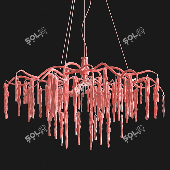 Elegant Willow Chandelier 3D model image 3