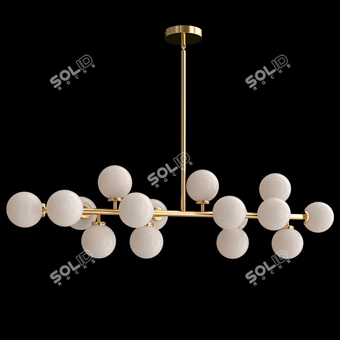 Mid-Century Ø 100 cm Chandelier 3D model image 1