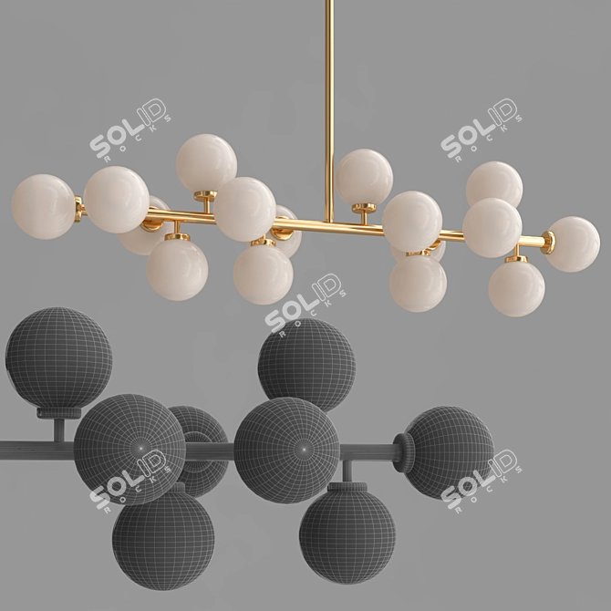 Mid-Century Ø 100 cm Chandelier 3D model image 3