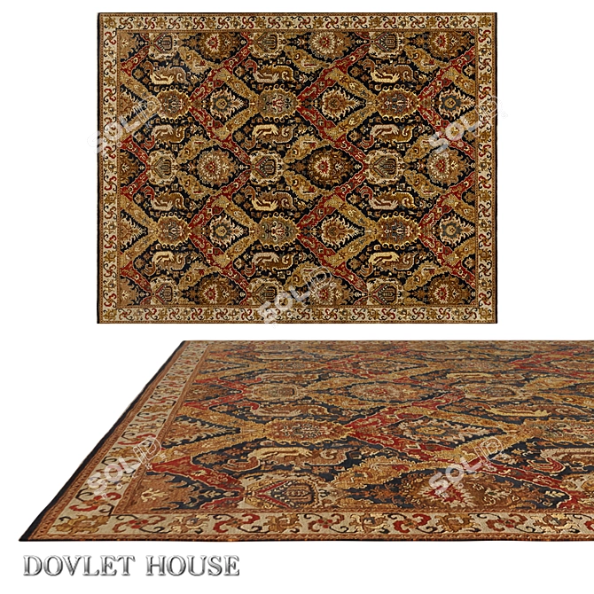 Luxury Dovlet House Wool Rug 3D model image 1