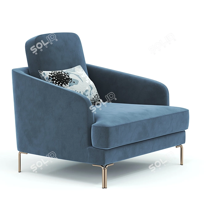 Modern Global Sofa: Lebom Rondo Armchair 3D model image 2