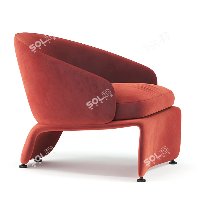 Modern Halley Armchair: Stylish Comfort 3D model image 1