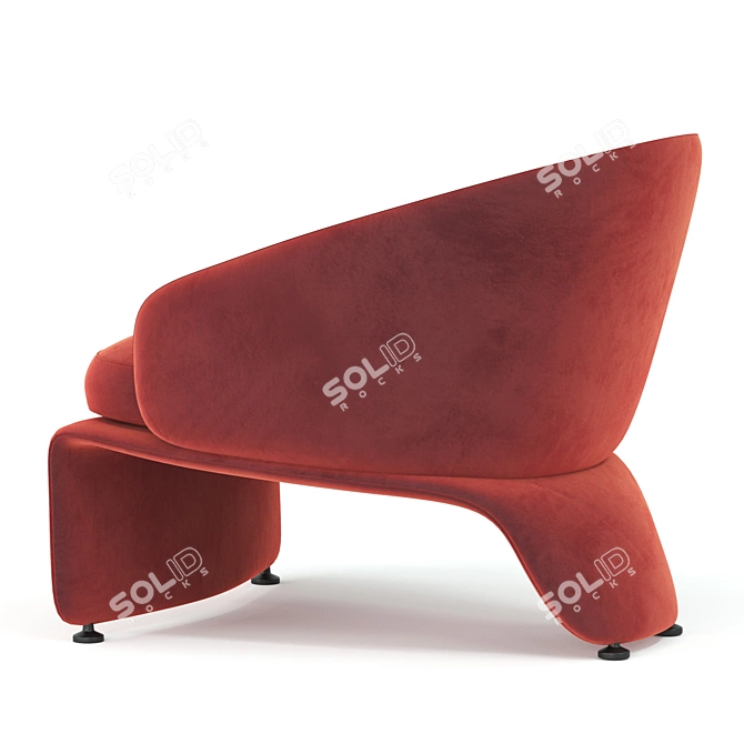 Modern Halley Armchair: Stylish Comfort 3D model image 2