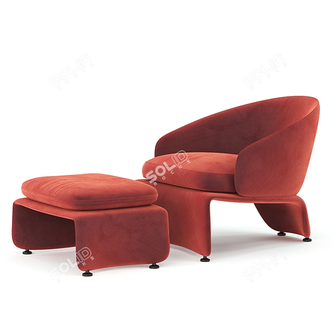 Modern Halley Armchair: Stylish Comfort 3D model image 3