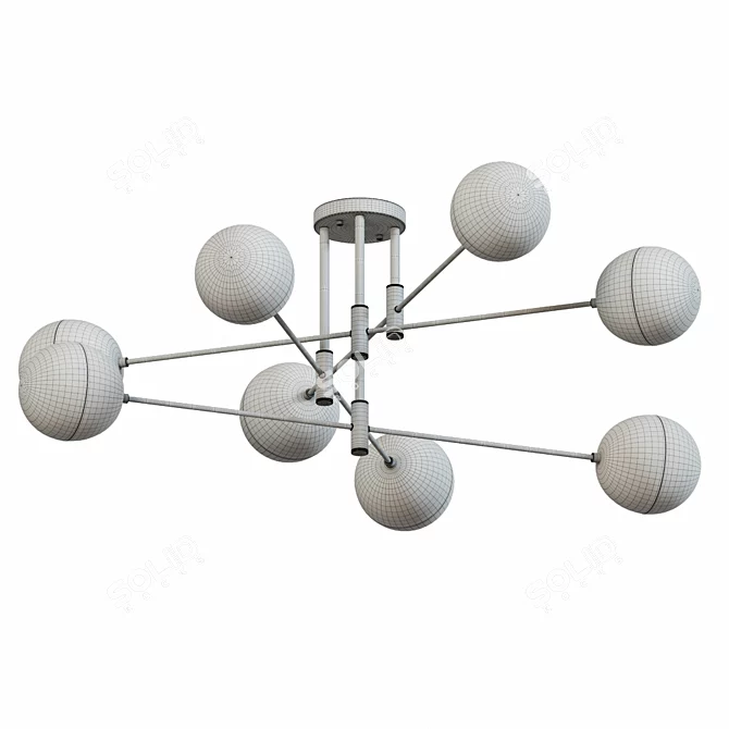 Loft-Style Ceiling Chandelier 3D model image 2