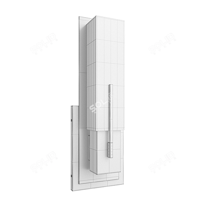 Bronze Wall Sconce with White Glass 3D model image 2