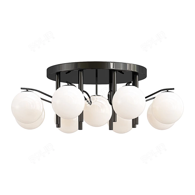 Elegant Circle Chandelier 3D model image 1