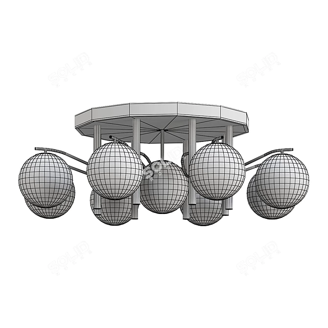 Elegant Circle Chandelier 3D model image 2