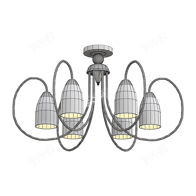 Elegant Traditional Ceiling Chandelier 3D model image 2