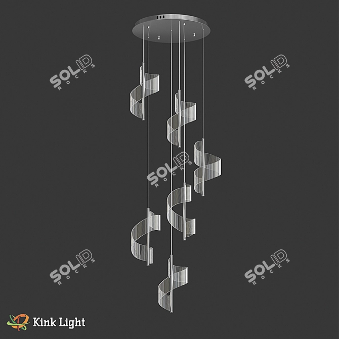 Elegant Chrome LED Pendant: Hanger Ilina 3D model image 1