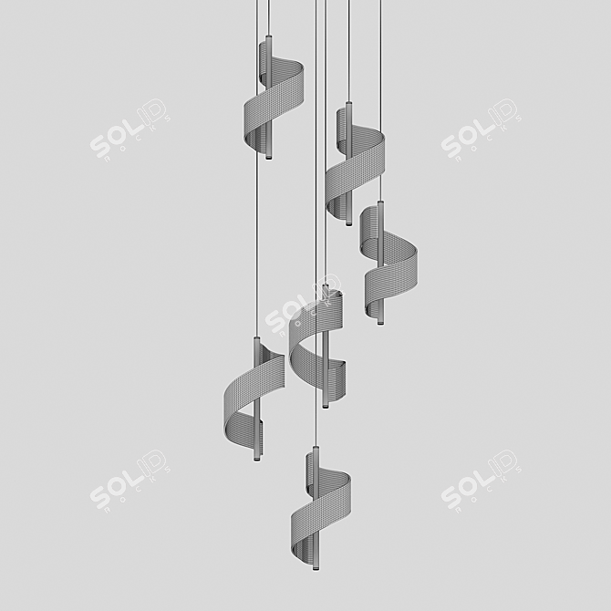 Elegant Chrome LED Pendant: Hanger Ilina 3D model image 2