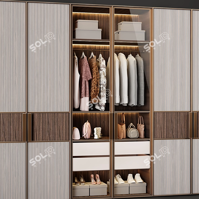 Neoclassic Wardrobe: Elegant and Versatile 3D model image 2