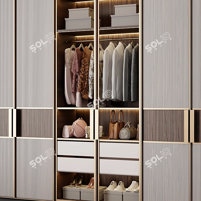 Neoclassic Wardrobe: Elegant and Versatile 3D model image 3