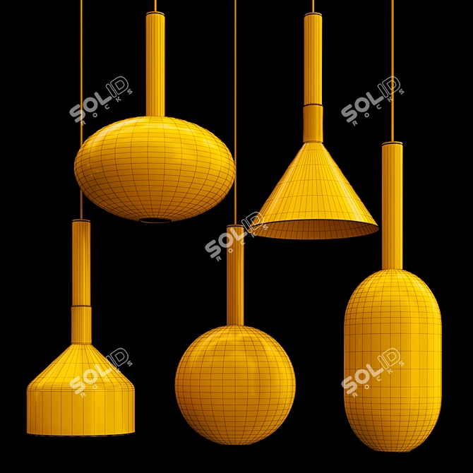 Alchimia Pendant Lights: Striking Metal and Glass Illumination 3D model image 2